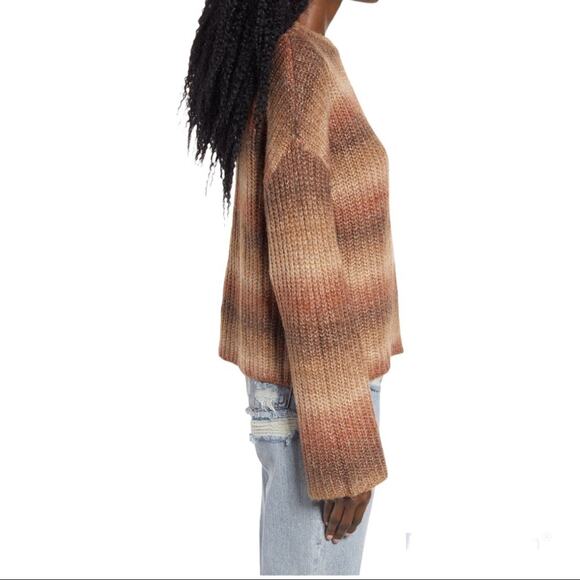 BP Space Dye Sweater Brown Raisin Stripe Size Small - Picture 2 of 8